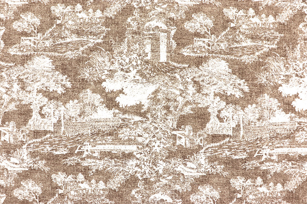 Dekostoff - Toile de Jouy Seneca - 280 cm - Sand 