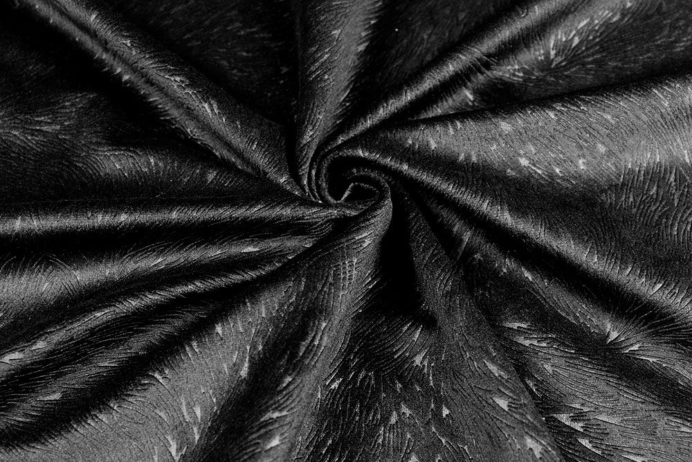 Samt mit wilder Struktur - Schwarz 