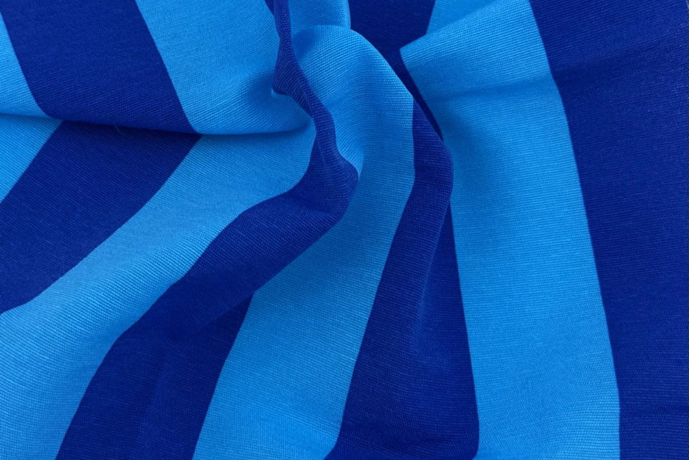 Outdoor-Dekostoff - Streifen - Blau/Hellblau 